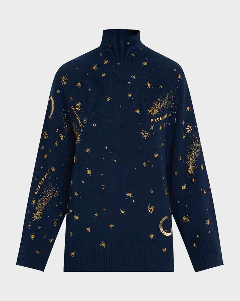 Jared Beaded Turtleneck Sweater